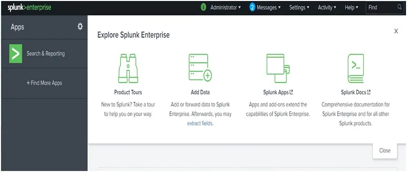 Search and Monitoring option in Splunk