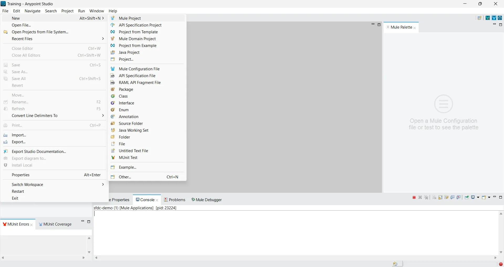 Create New Mule Project in Anypoint Studio