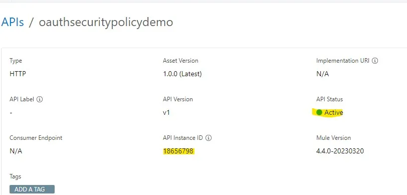 API Manager Applying OAuth 2.0 Access Token Enforcement Policy