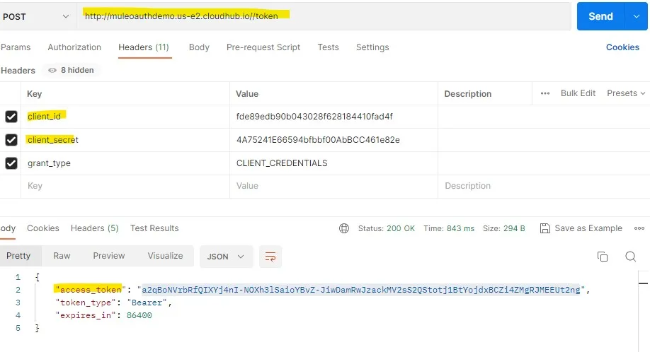 Obtaining Bearer Token via /token Endpoint with CLIENT_CREDENTIALS