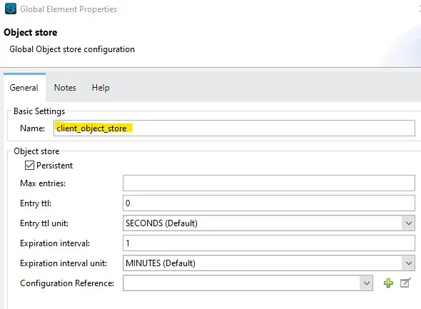 Client Object Store Global Configuration Parameters