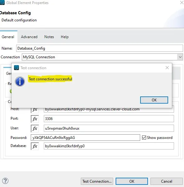Testing Database Connection in Anypoint Studio