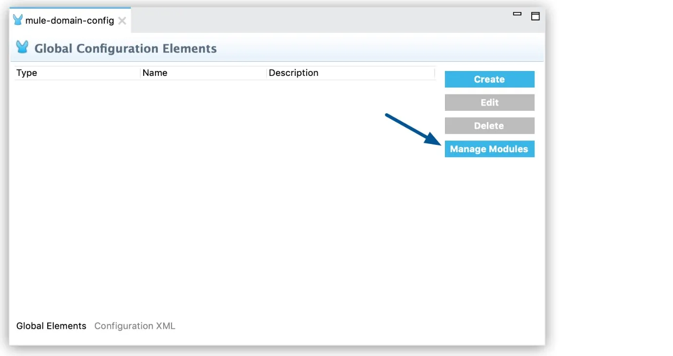 In the Global Elements tab, click Manage Modules: