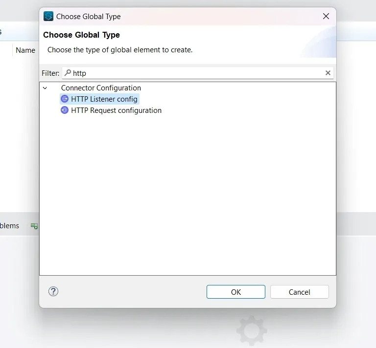 Now select the required connector config.