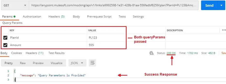 Testing passing both PlanId and Amount query parameters